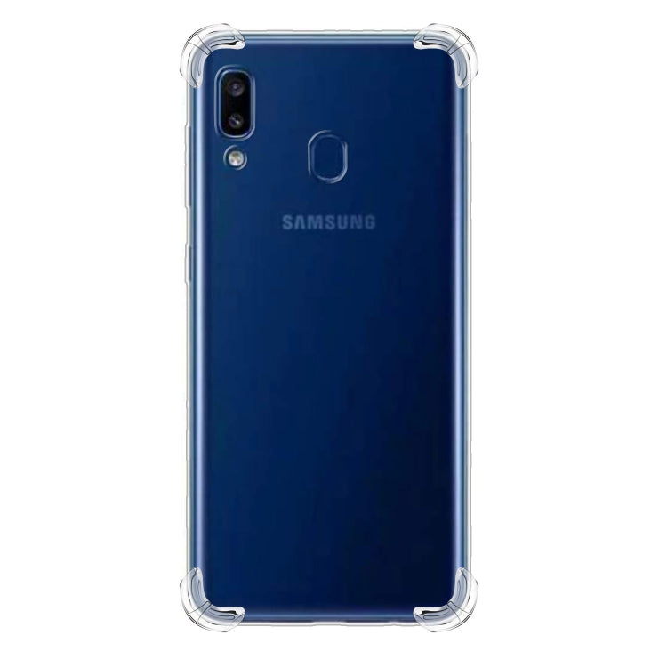 For Samsung Galaxy A20 Four-Corner Anti-Drop Ultra-Thin Transparent TPU Phone Case