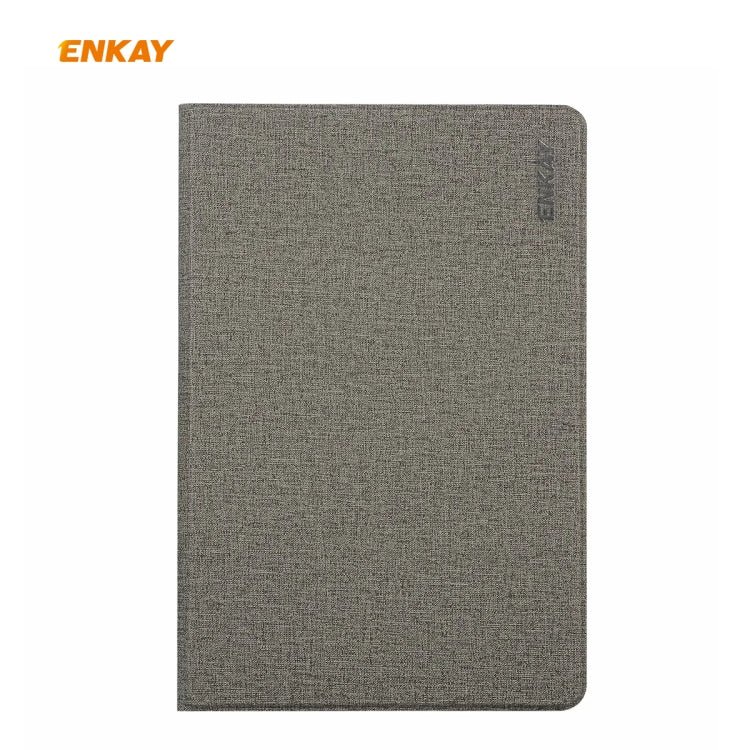 For Samsung Galaxy Tab S6 Lite P610 / P615 ENKAY ENK-8004 Coarse Cloth Pattern PU Leather + TPU Smart Case with Holder