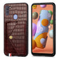 For Samsung Galaxy A11 Crocodile Pattern Envelope Card Package Phone Case With Magnet And Bracket Function