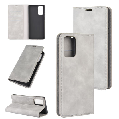 For Samsung Galaxy Note20 Retro-skin Business Magnetic Suction Leather Case with Holder & Card Slots & Wallet