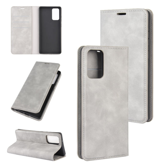 For Samsung Galaxy Note20 Retro-skin Business Magnetic Suction Leather Case with Holder & Card Slots & Wallet