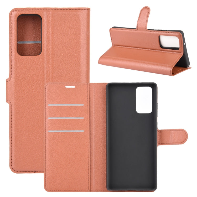 For Samsung Galaxy Note20 Litchi Texture Horizontal Flip Protective Case with Holder & Card Slots & Wallet