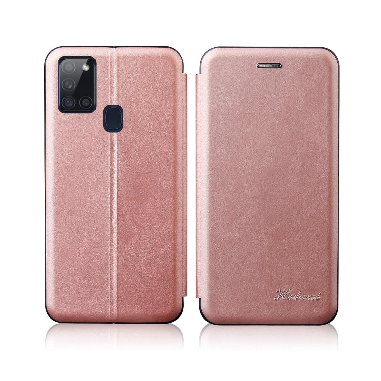 For Galaxy A21S Integrated Electricity Pressing Retro Texture Magnetic TPU+PU Leather Case with Card Slot & Holder