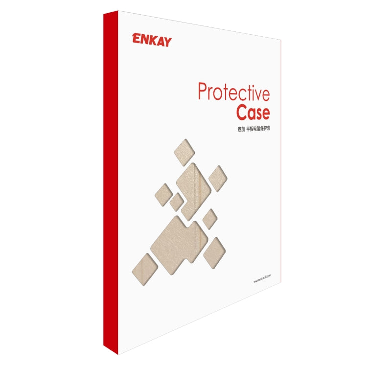 ENKAY ENK-8008 Three Folding Silk Texture PU Leather + PC Smart Case with Holder for Samsung Galaxy Tab S6 Lite P610 / P615