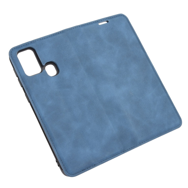 For Samsung Galaxy M31 Retro-skin Business Magnetic Suction Leather Case with Holder & Card Slots & Wallet