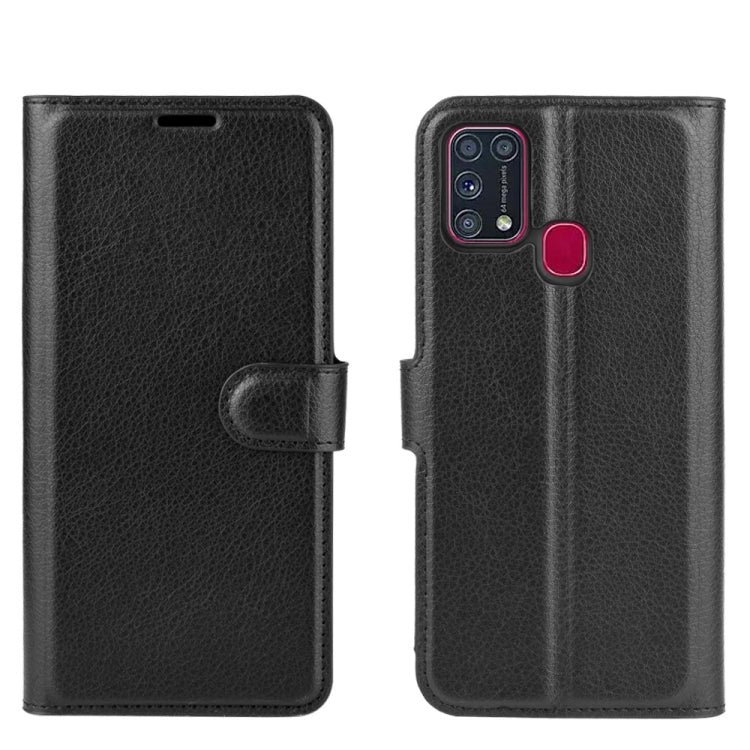 For Samsung Galaxy M31 Litchi Texture Horizontal Flip Protective Case with Holder & Card Slots & Wallet