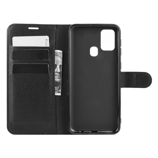 For Samsung Galaxy M31 Litchi Texture Horizontal Flip Protective Case with Holder & Card Slots & Wallet