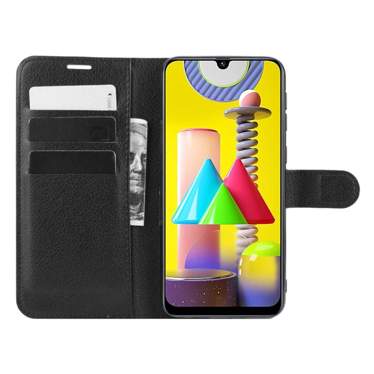 For Samsung Galaxy M31 Litchi Texture Horizontal Flip Protective Case with Holder & Card Slots & Wallet
