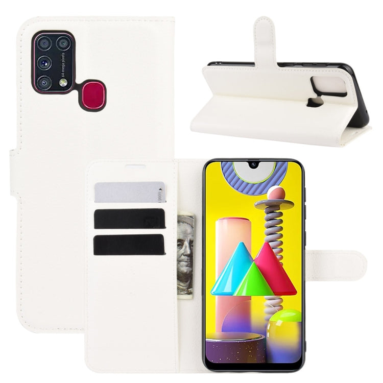 For Samsung Galaxy M31 Litchi Texture Horizontal Flip Protective Case with Holder & Card Slots & Wallet