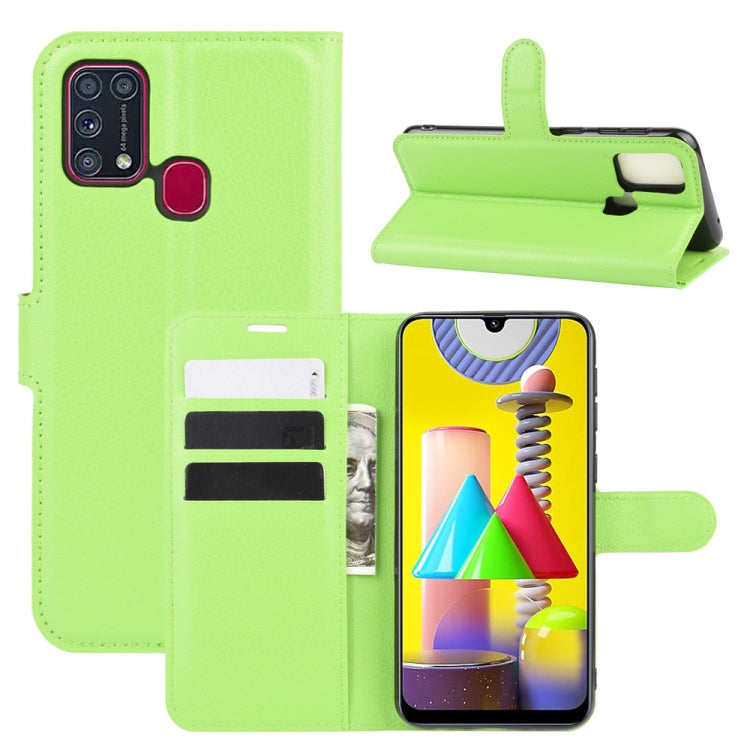For Samsung Galaxy M31 Litchi Texture Horizontal Flip Protective Case with Holder & Card Slots & Wallet