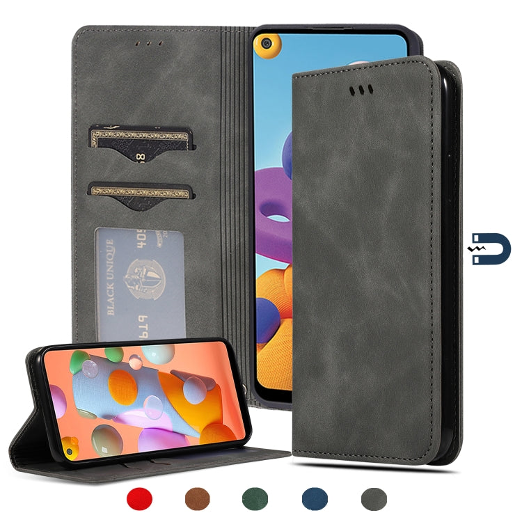Retro Skin Feel Business Magnetic Horizontal Flip Leather Case