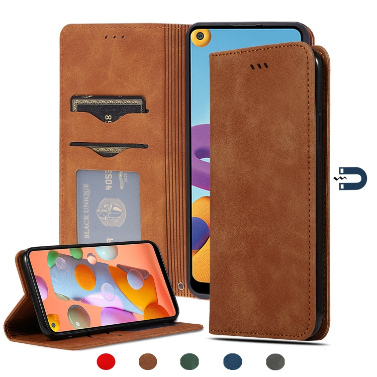 Retro Skin Feel Business Magnetic Horizontal Flip Leather Case