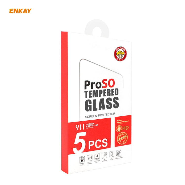 5PCS ENKAY Hat-Prince 0.26mm 9H 2.5D Curved Edge Tempered Glass Film
