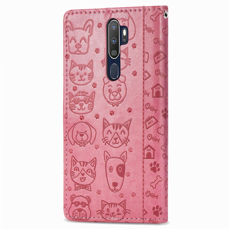 Cute Cat and Dog Embossed Horizontal Flip Leather Case with Holder & Card Slots & Wallet & Cartoon Clasp & Lanyard