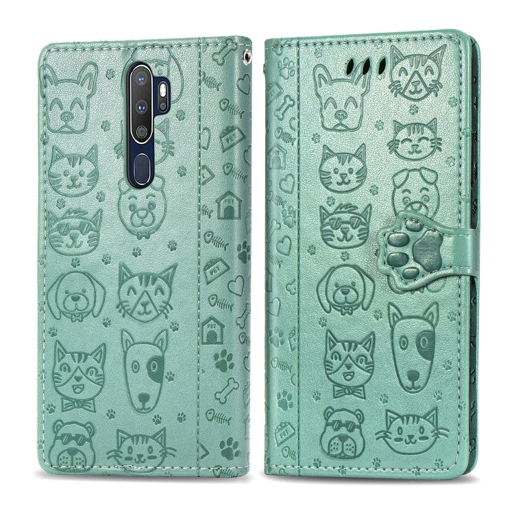 Cute Cat and Dog Embossed Horizontal Flip Leather Case with Holder & Card Slots & Wallet & Cartoon Clasp & Lanyard