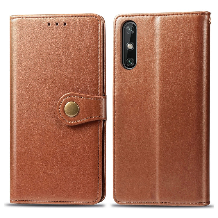 Retro Solid Color Leather Buckle Phone Case with Lanyard & Photo Frame & Card Slot & Wallet & Stand Function