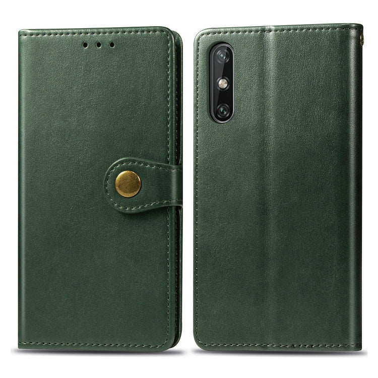 Retro Solid Color Leather Buckle Phone Case with Lanyard & Photo Frame & Card Slot & Wallet & Stand Function