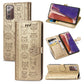 Cute Cat and Dog Embossed Horizontal Flip Leather Case with Bracket / Card Slot / Wallet / Lanyard