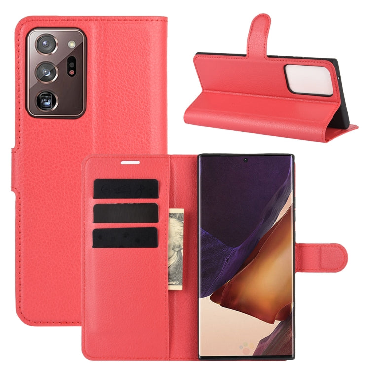 For Samsung Galaxy Note20 Ultra Litchi Texture Horizontal Flip Protective Case with Holder & Card Slots & Wallet