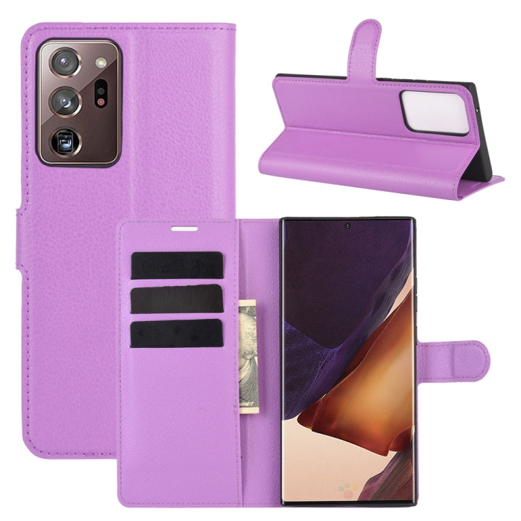 For Samsung Galaxy Note20 Ultra Litchi Texture Horizontal Flip Protective Case with Holder & Card Slots & Wallet