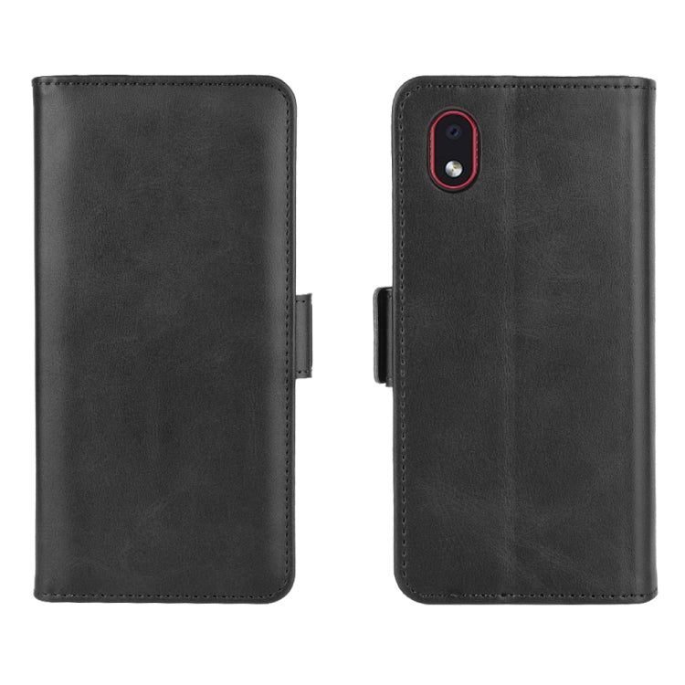For Samsung Galaxy A01 Core / M01 Core Dual-side Magnetic Buckle Horizontal Flip Leather Case with Holder & Card Slots & Wallet