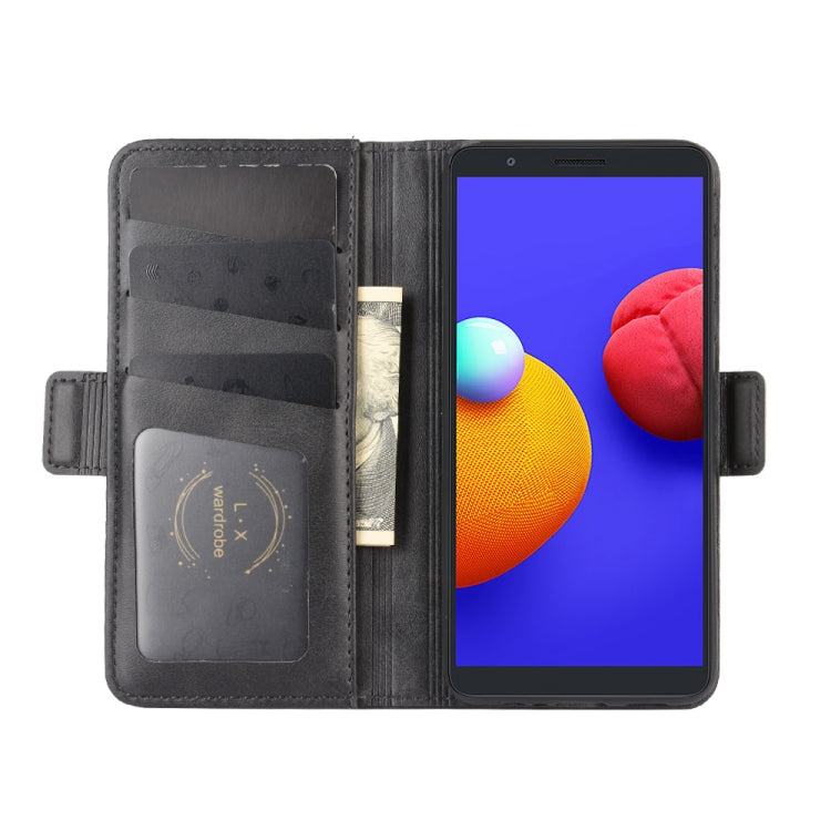 For Samsung Galaxy A01 Core / M01 Core Dual-side Magnetic Buckle Horizontal Flip Leather Case with Holder & Card Slots & Wallet
