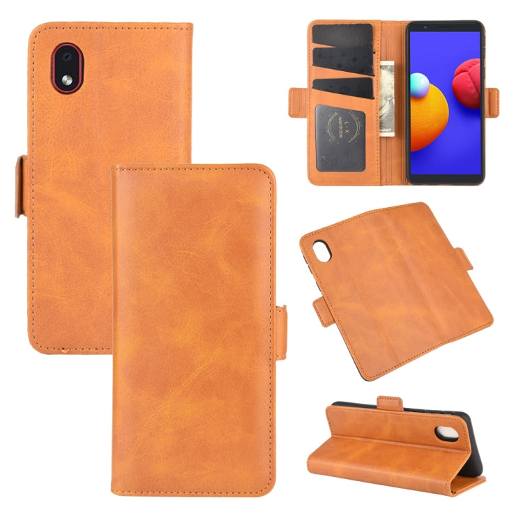 For Samsung Galaxy A01 Core / M01 Core Dual-side Magnetic Buckle Horizontal Flip Leather Case with Holder & Card Slots & Wallet