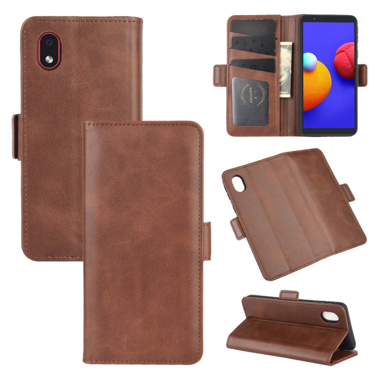 For Samsung Galaxy A01 Core / M01 Core Dual-side Magnetic Buckle Horizontal Flip Leather Case with Holder & Card Slots & Wallet