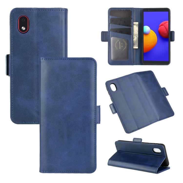 For Samsung Galaxy A01 Core / M01 Core Dual-side Magnetic Buckle Horizontal Flip Leather Case with Holder & Card Slots & Wallet