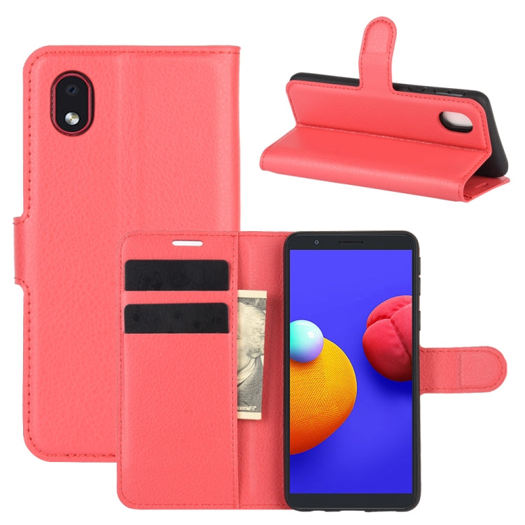 For Samsung Galaxy A01 Core / M01 Core Litchi Texture Horizontal Flip Protective Case with Holder & Card Slots & Wallet