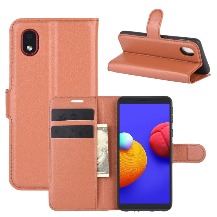 For Samsung Galaxy A01 Core / M01 Core Litchi Texture Horizontal Flip Protective Case with Holder & Card Slots & Wallet