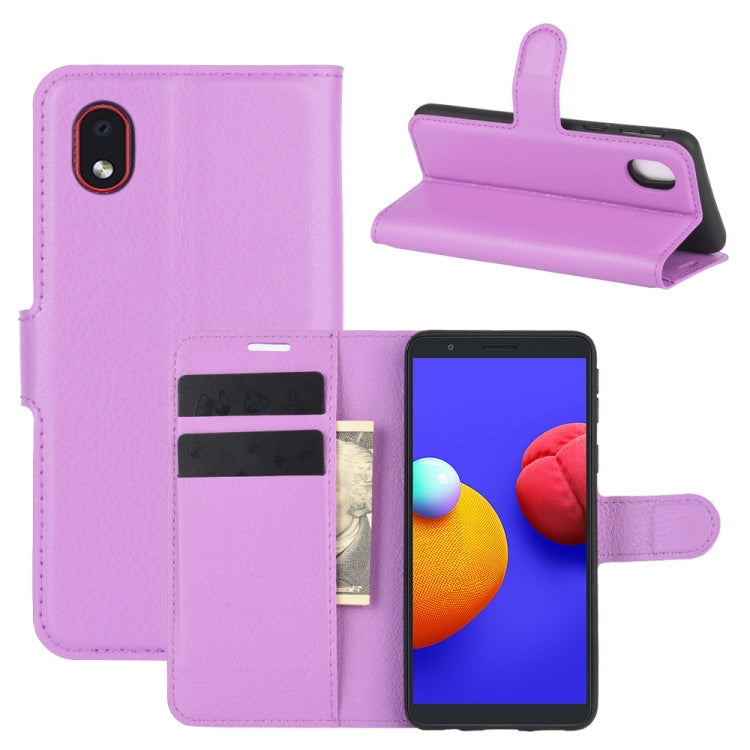 For Samsung Galaxy A01 Core / M01 Core Litchi Texture Horizontal Flip Protective Case with Holder & Card Slots & Wallet