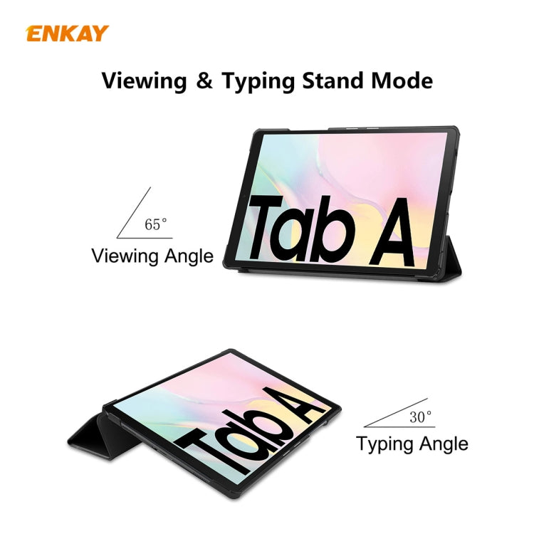 ENKAY ENK-8009 For Samsung Galaxy Tab A7 10.4 2020 T500 / T505 PU Leather + Plastic Smart Case with Three-folding Holder