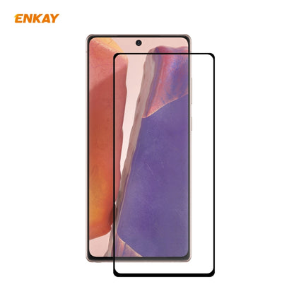 For Samsung Galaxy Note 20 ENKAY Hat-Prince Full Glue 0.2mm 9H 2.5D Tempered Glass Full Coverage Film Support Fingerprint Unlock