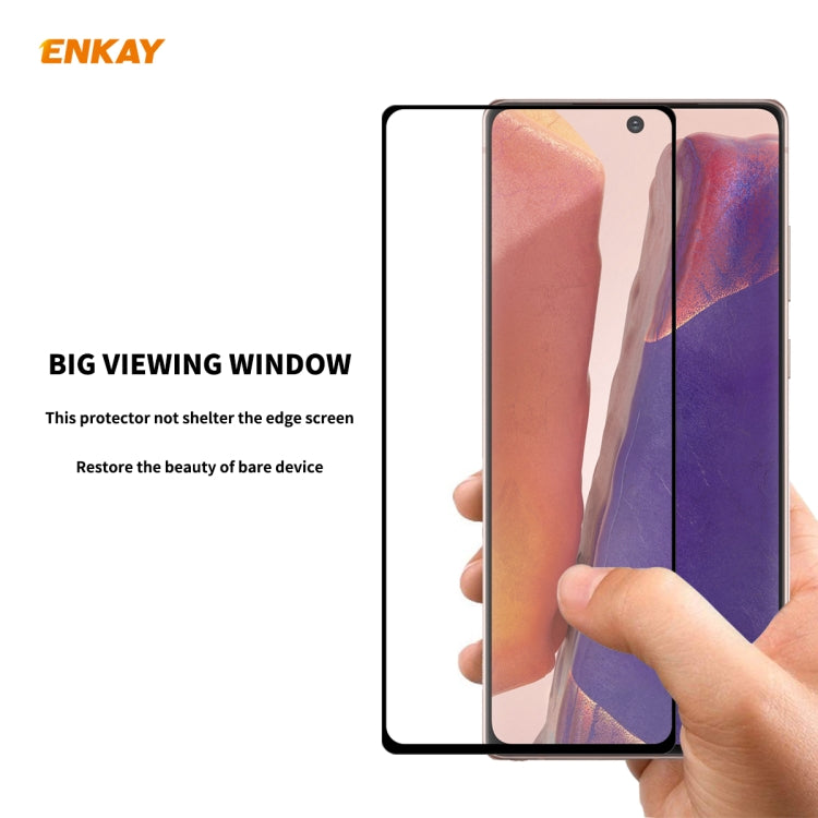 For Samsung Galaxy Note 20 ENKAY Hat-Prince Full Glue 0.2mm 9H 2.5D Tempered Glass Full Coverage Film Support Fingerprint Unlock