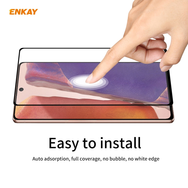 For Samsung Galaxy Note 20 ENKAY Hat-Prince Full Glue 0.2mm 9H 2.5D Tempered Glass Full Coverage Film Support Fingerprint Unlock
