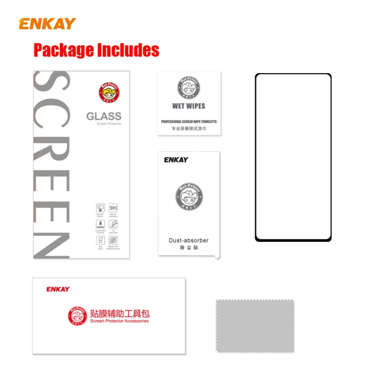 For Samsung Galaxy Note 20 ENKAY Hat-Prince Full Glue 0.2mm 9H 2.5D Tempered Glass Full Coverage Film Support Fingerprint Unlock