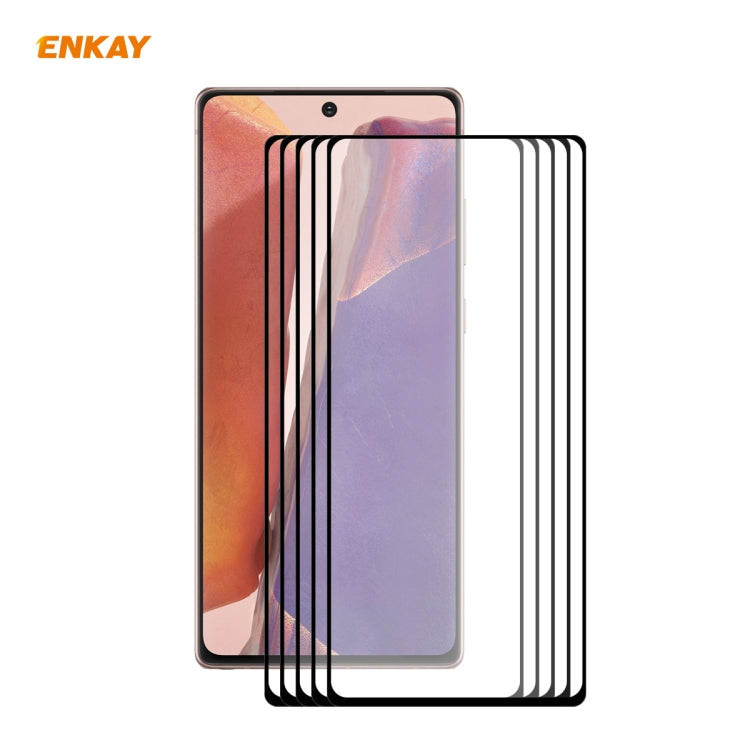 For Samsung Galaxy Note 20 ENKAY Hat-Prince Full Glue 0.2mm 9H 2.5D Tempered Glass Full Coverage Film Support Fingerprint Unlock