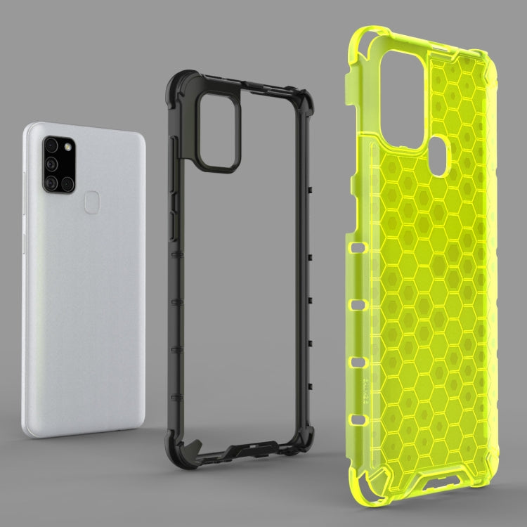 For Samsung Galaxy A21S  Shockproof Honeycomb PC + TPU Case