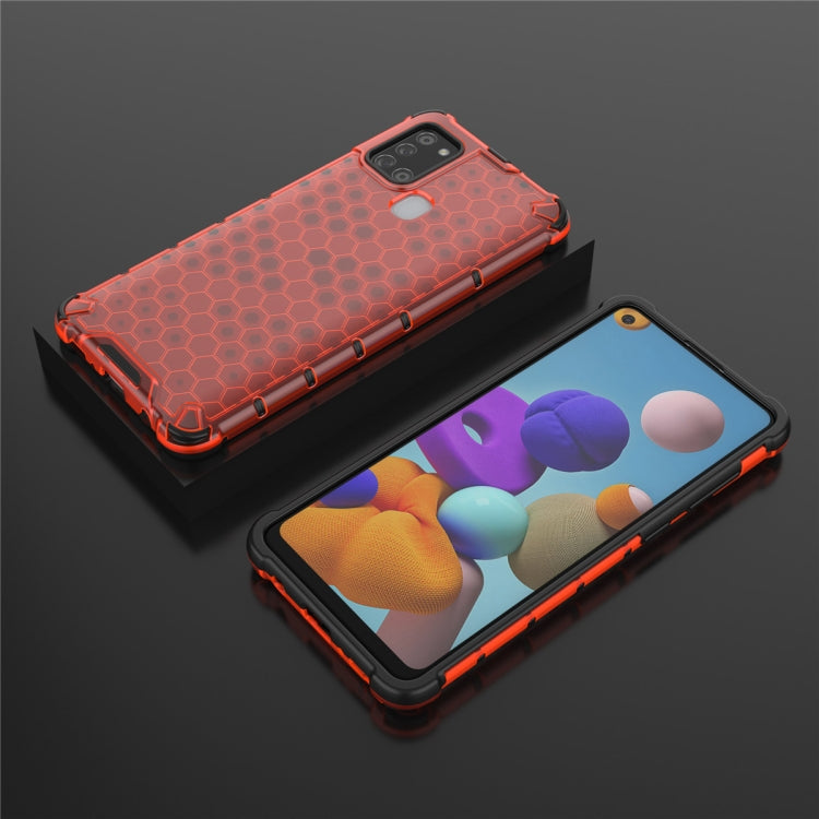 For Samsung Galaxy A21S  Shockproof Honeycomb PC + TPU Case