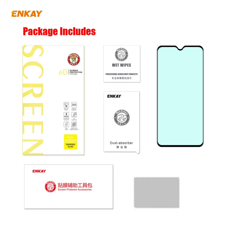 ENKAY Hat-Prince 0.26mm 9H 6D Curved Full Screen Eye Protection Green Film Tempered Glass Protector