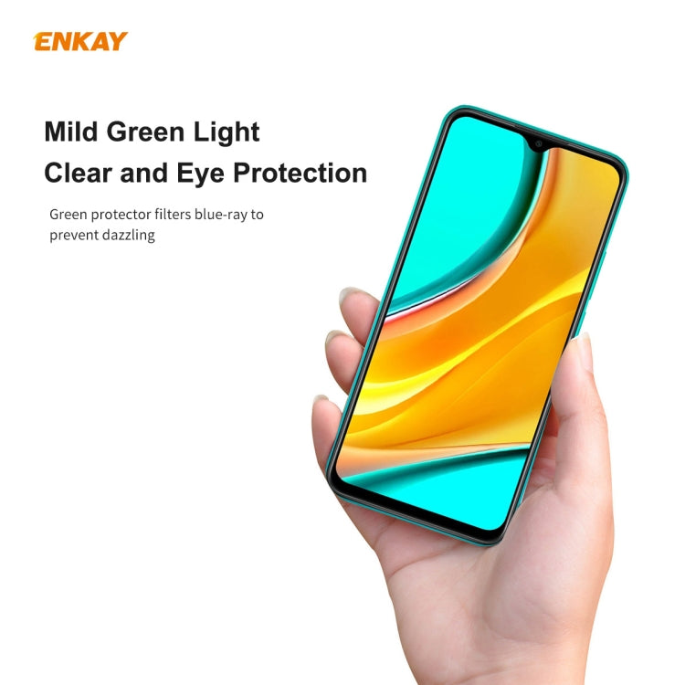 2 PCS ENKAY Hat-Prince 0.26mm 9H 6D Curved Full Screen Eye Protection Green Film Tempered Glass Protector