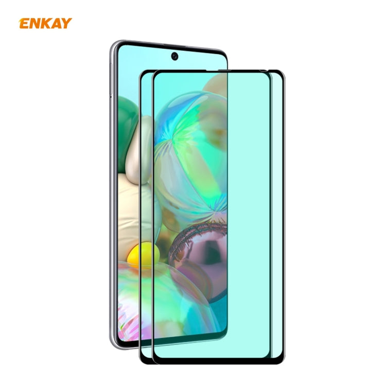 2 PCS ENKAY Hat-Prince 0.26mm 9H 6D Curved Full Screen Eye Protection Green Film Tempered Glass Protector