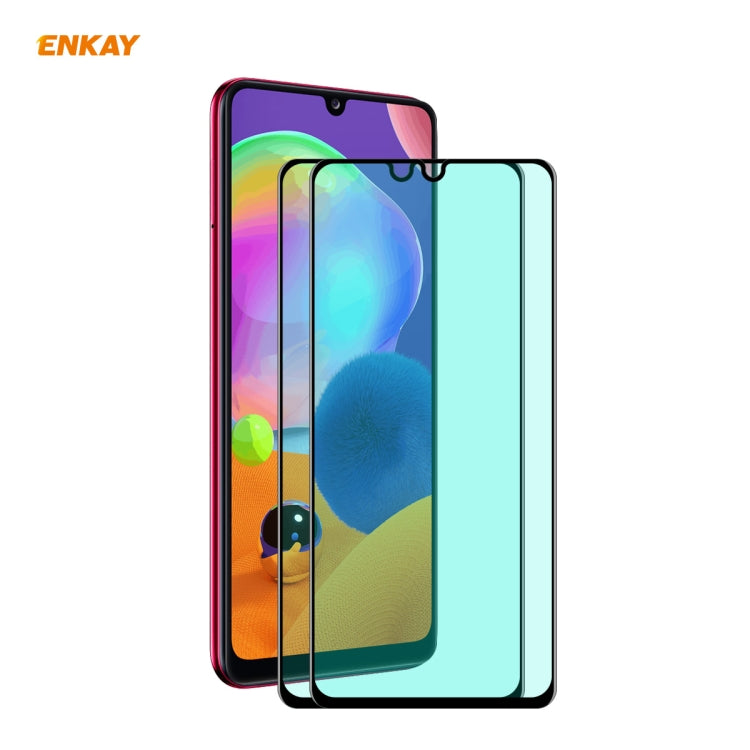 2 PCS ENKAY Hat-Prince 0.26mm 9H 6D Curved Full Screen Eye Protection Green Film Tempered Glass Protector