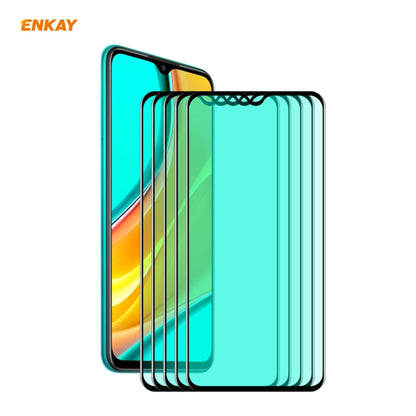 5 PCS ENKAY Hat-Prince 0.26mm 9H 6D Curved Full Screen Eye Protection Green Film Tempered Glass Protector