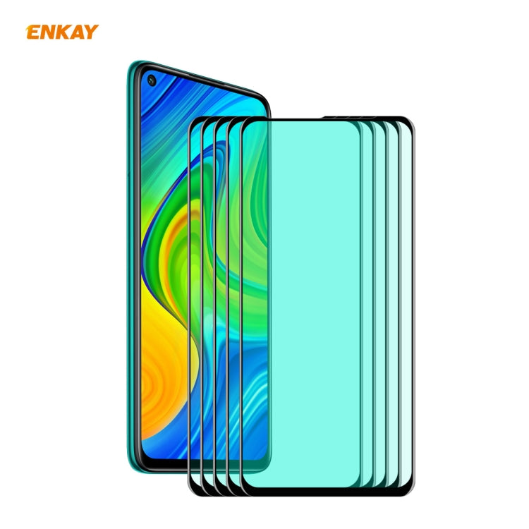 5 PCS ENKAY Hat-Prince 0.26mm 9H 6D Curved Full Screen Eye Protection Green Film Tempered Glass Protector