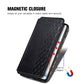 Cubic Grid Pressed Horizontal Flip Magnetic Leather Case with Holder & Card Slots & Wallet