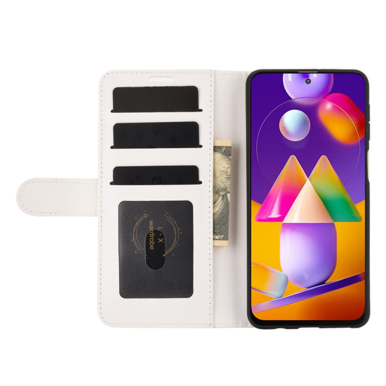 For Samsung Galaxy M31s R64 Texture Single Horizontal Flip Protective Case with Holder & Card Slots & Wallet & Photo Frame