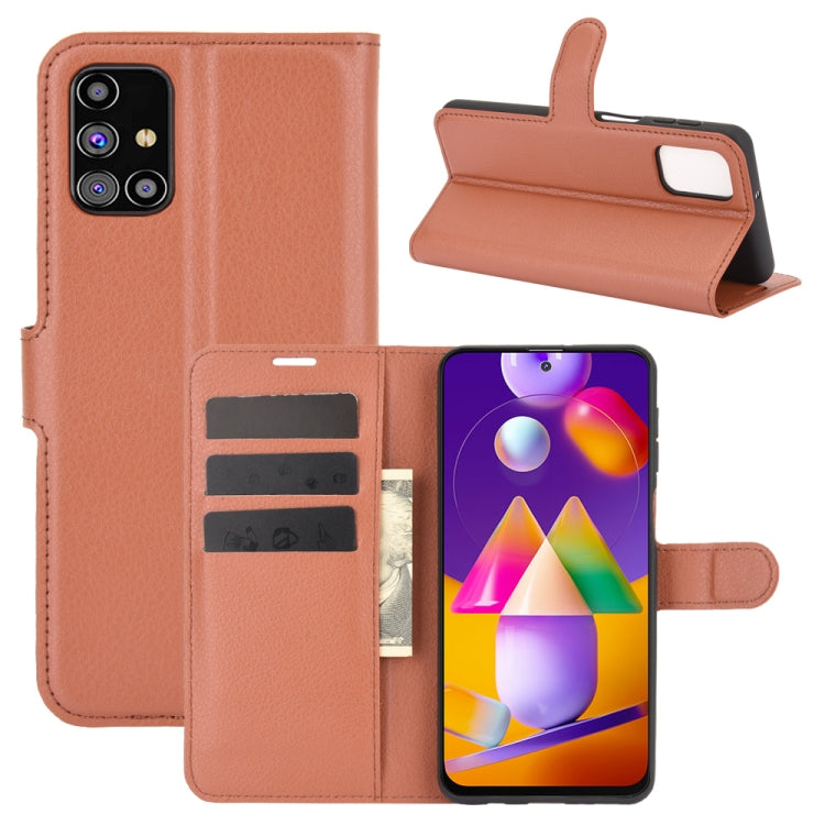 For Samsung Galaxy M31s Litchi Texture Horizontal Flip Protective Case with Holder & Card Slots & Wallet