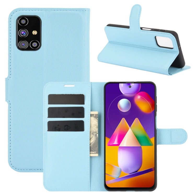 For Samsung Galaxy M31s Litchi Texture Horizontal Flip Protective Case with Holder & Card Slots & Wallet